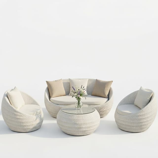 5 Seater Apple Chair Set 5+1 (5-Chair Set 1-Round Table)